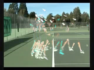 maximum-intensity-projection of time-series tennis photos